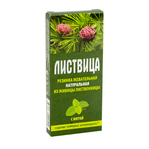 Смолка лиственничная "Листвица" с мятой, блистер № 4 х 0,8 г, т. м. "Алтайский нектар"
