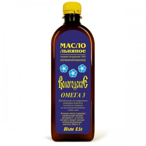 Вологодское льняное масло, 0,5 л., с ОМЕГА-3. Компас здоровья